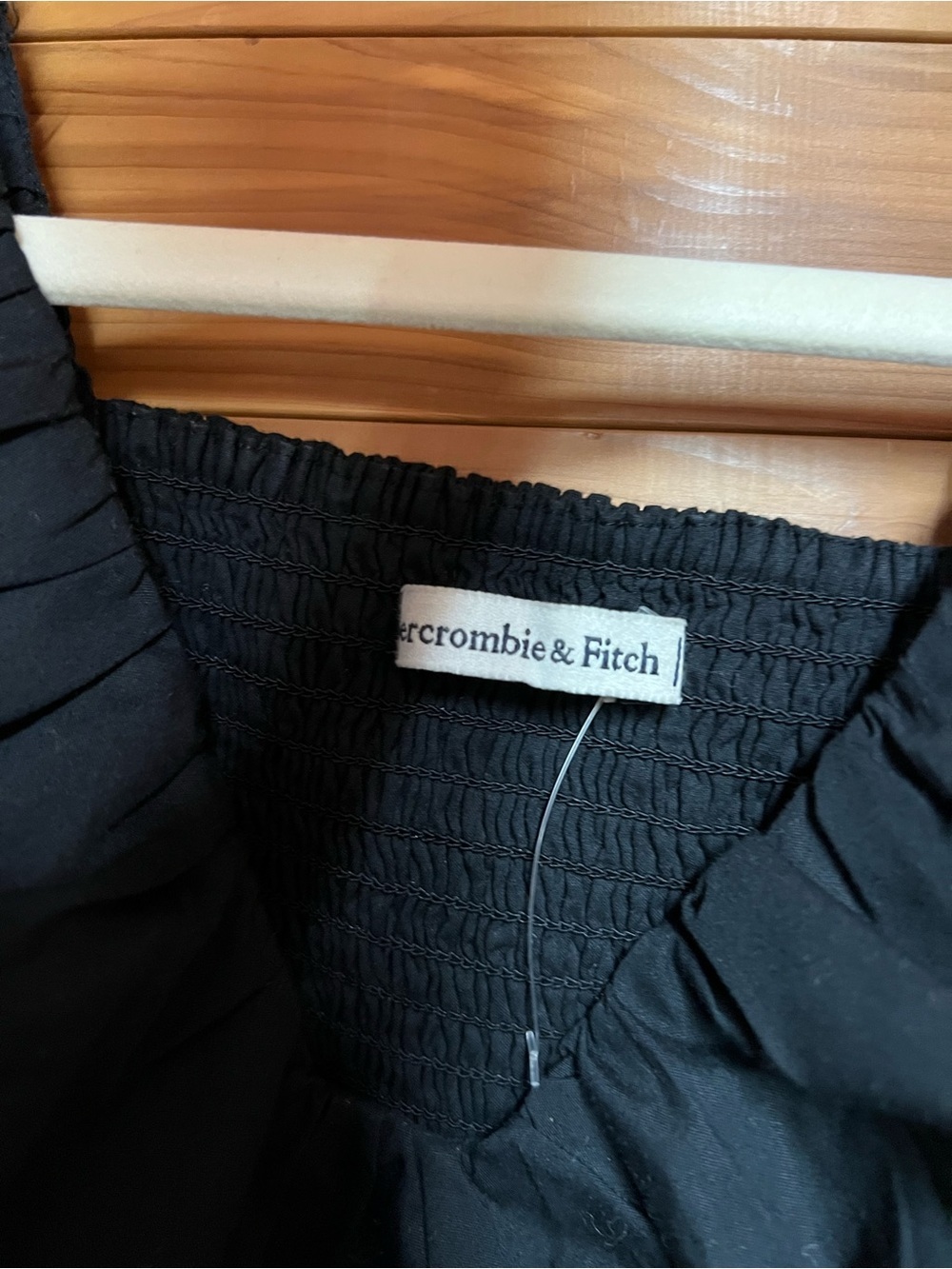 Abercrombie & Fitch Black Smocked Sleeveless Top S